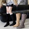 Guangzhou 2025 Autumn and Winter New European and American Retro But Knee Fashion Boots Women's Simple Pointed High Boots