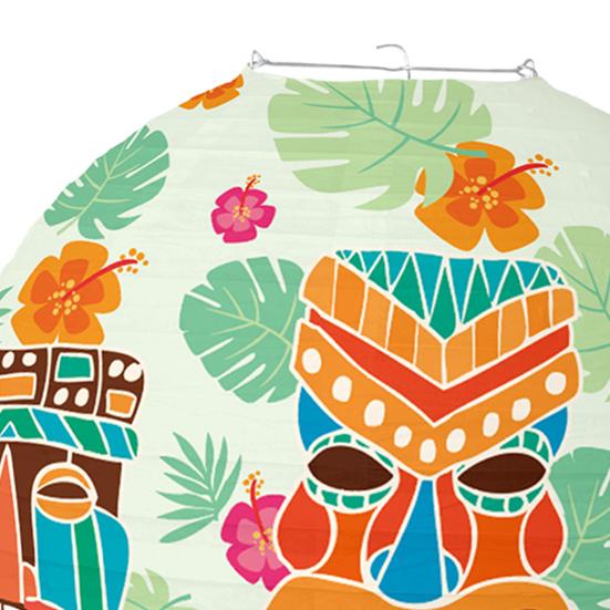 Yousheng Round Paper Tiki Lantern Luau Tropical Hanging Lantern Decoration Hawaii Party Supplies for Summer Beach Jungle Party Decor