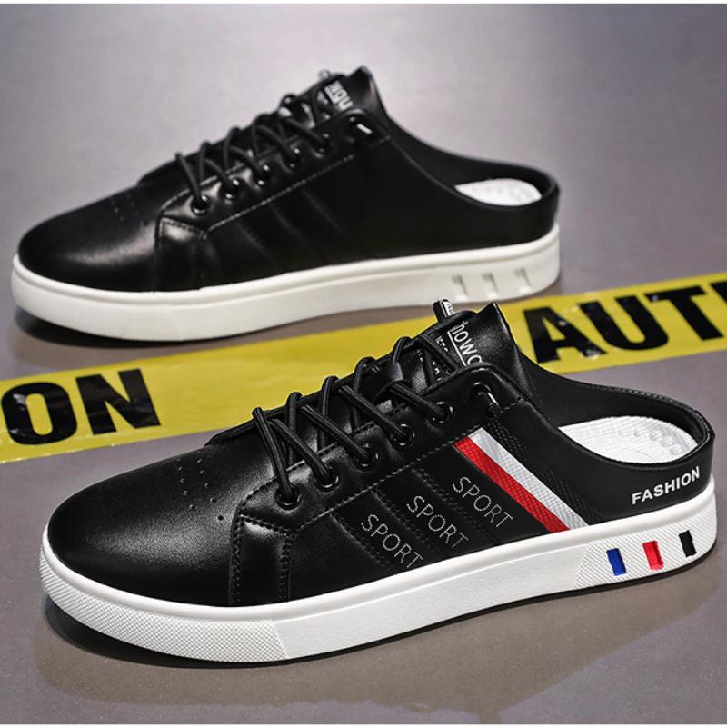 Fashion 2024 New Half Slip-on Shoes Men Comfortable Flat Shoes Casual Men's Shoe Breathable Man Sneakers Comfortable Driving Loafers