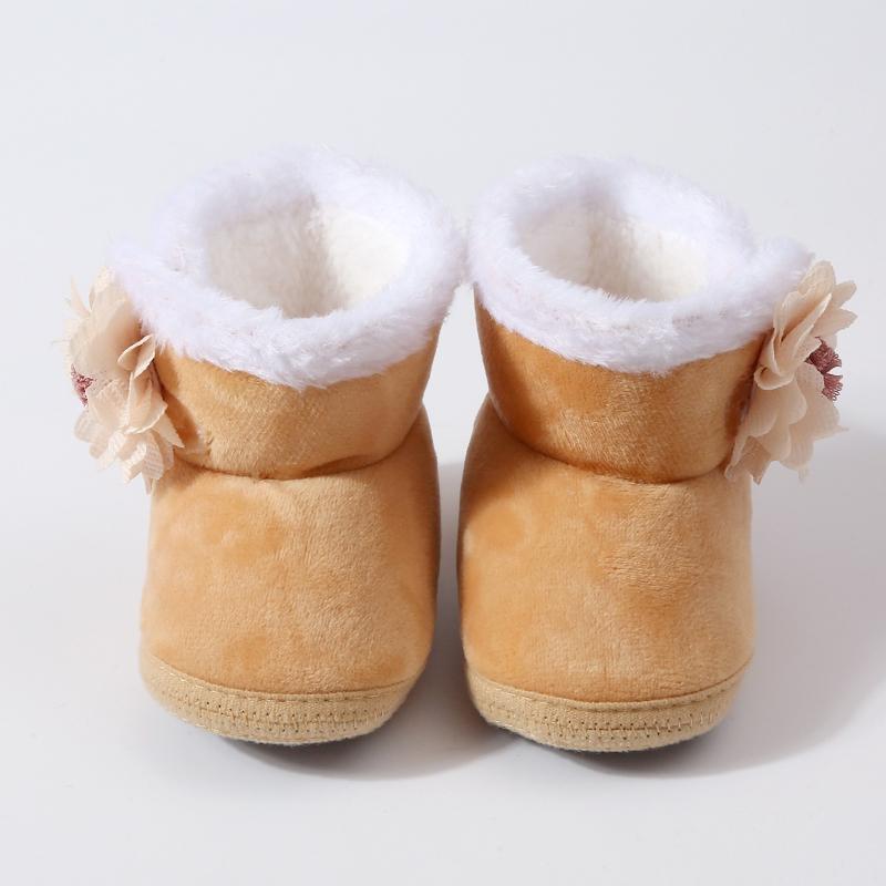 

Младенцы Девочки Хлопковые Ботинки Мягкая подошва Теплые Ботинки Цветочный Декоративный 14