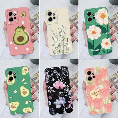 Huse cu flori pentru Xiaomi Redmi Note 12 11 10 9 8 7 Pro Max Husă din spate drăguț Avocado din silicon moale de protecție pentru aparatul foto Huse pentru telefon pentru Redmi Coques