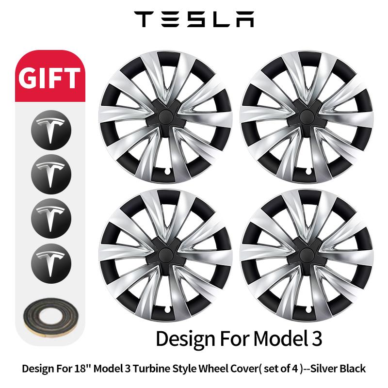 4PCS Wheel Cover Design For TESLA Model 3 2017-2023 18 Inch Wheel Cover Hubcaps Cap Only For Model 3 Wheel Cover Accessories