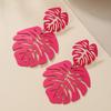 Hot Sale Summer Vacation Wind Hollow Leaf Earrings European and American Fashion Design Exaggerated Leaf Alloy Earrings