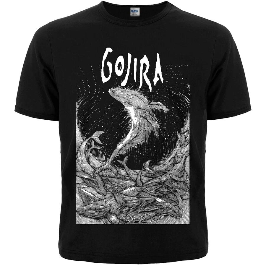 Gojira (Woodblock Whales). Black T-Shirt S