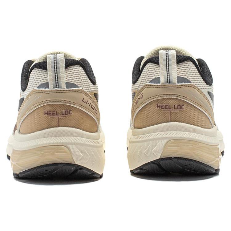 Li Ning Slip Resistant Abrasion Resistant Low Top Running Shoes Men's White Yellow ARXT011-2