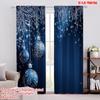 2pcs,2D Plane Printing Creative Curtains Blue Pattern Polyester Woven (without Rod) Festive Use for Bedroom, Living Room,
