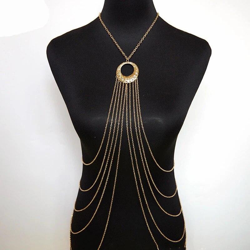 

Ювелирные изделия для тела, сексуальная цепочка на грудь, цепочки для бикини, живота для женщин, цепочки на талии с перекрестием, модный пляжный простой роскошный свитер для девушек и женщин