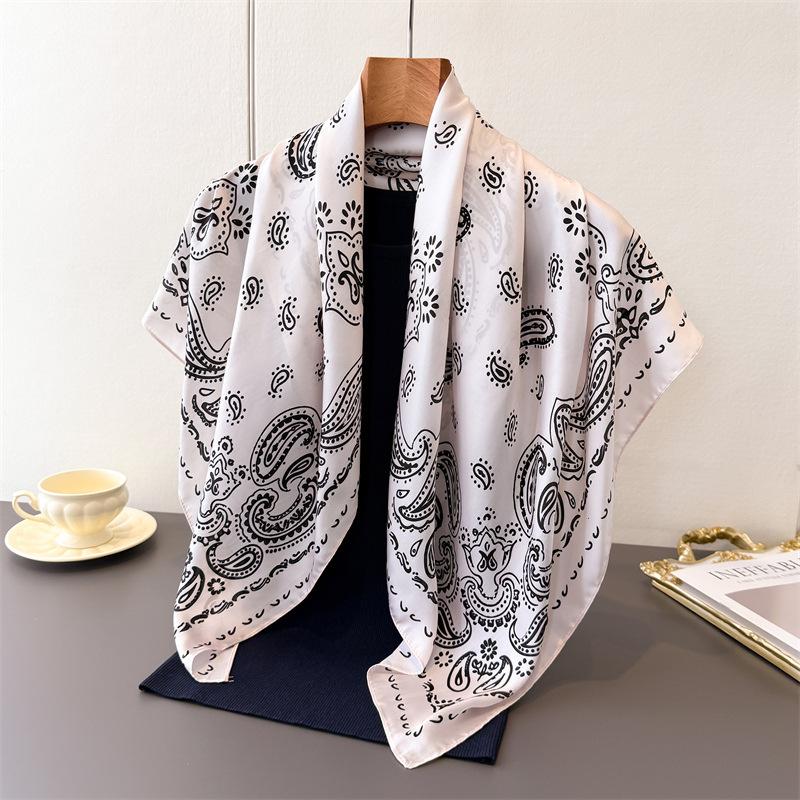 Cashew Nut Simulation Silk High-end Large Square Scarf Silk Scarf Printed Shawl Decorative Scarf Sunscreen Headscarf Scarf Female