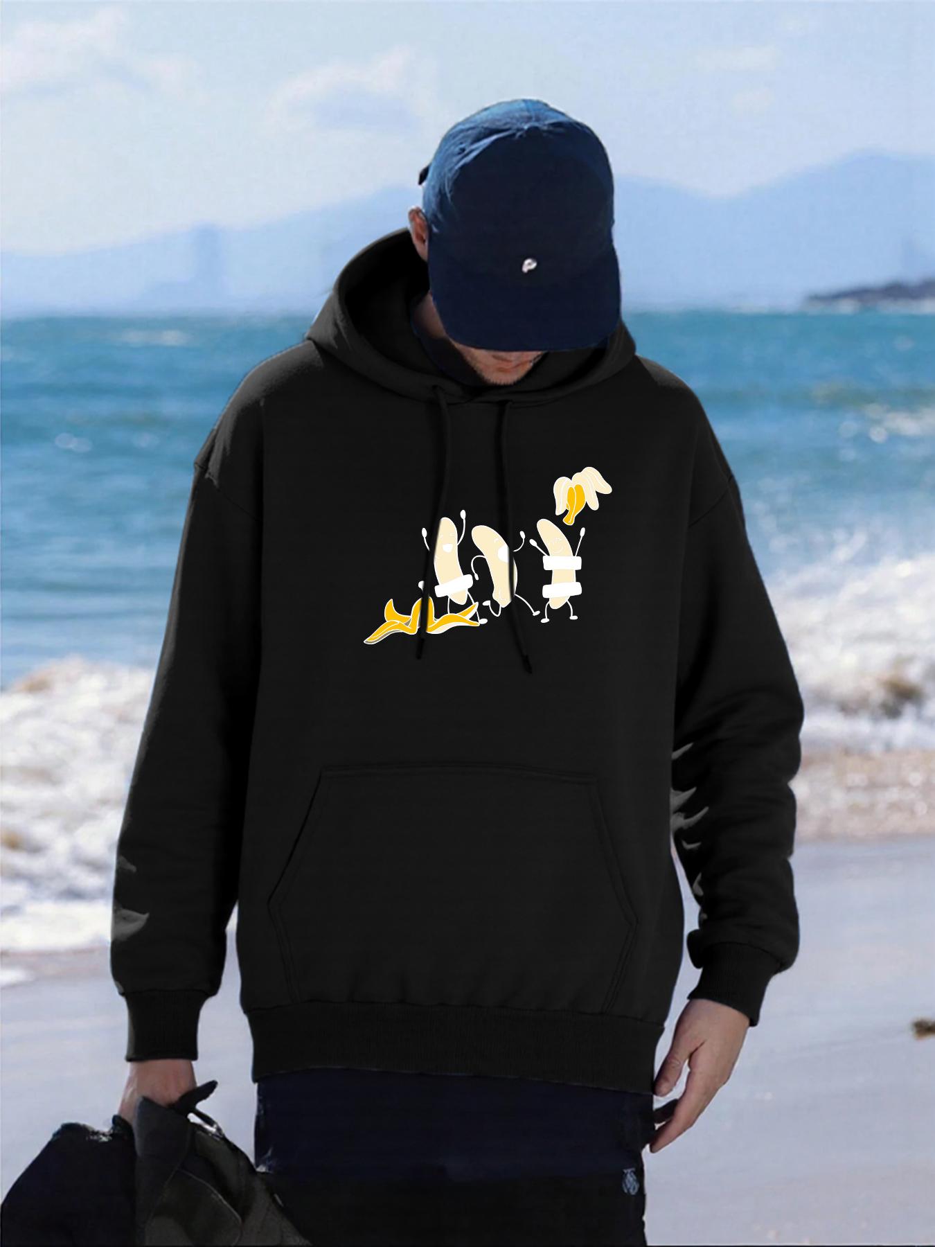 

Funny Skinned Bananas Printing Hoody Men Casual All-Match Hoodie Oversized Fleece Sportswear Autumn Comfortable Male Pullover 3XL