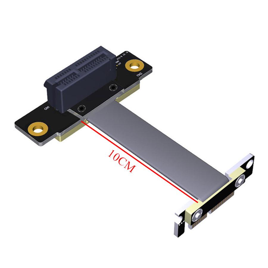 PCIE X1 Riser Cable Dual 90 Degree Right Angle PCIe 3.0 X1 To X1 Extension Cable 8Gbps PCI Express 1x Riser Card Ribbon Extender