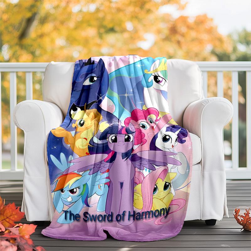 1pc My Little Pony3 Theme Blanket - Digital Print, Polyester, Cozy for All Seasons, Perfect for Outdoor, Camping, and Travel