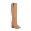 Frosted Round Head Thick Heel Tall  Boots Long Boots Large Size Boots