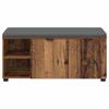 Hallway Bench with Cushion Shelf and Door Reclaimed Wood Look 100 x 38 x 46 cm