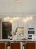 Modern Creative Chandelier Circle Lights Clear Glass Ball Ceiling Hanging Lamp Romantic Star Living Room Decor Led Lighting Gold