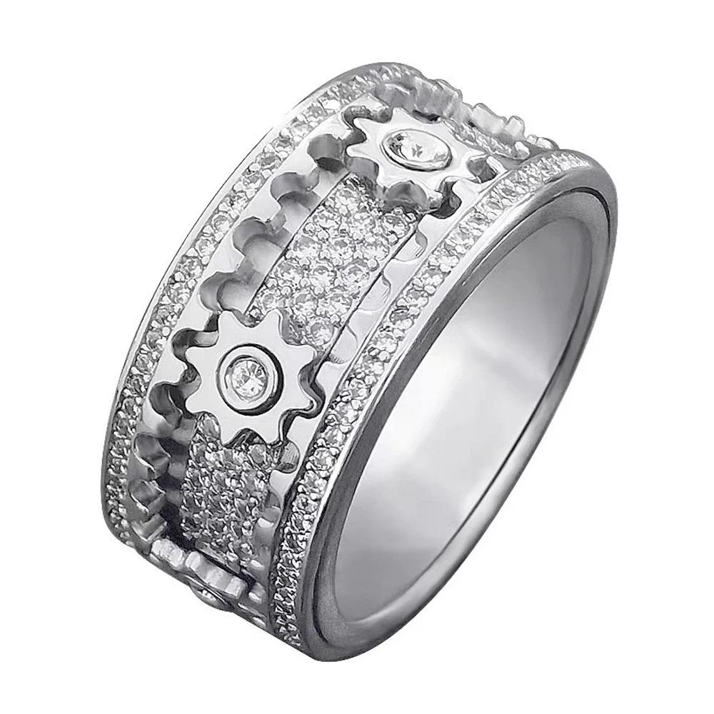 

Gear Rotation Ring for Men and Women Internet Celebrity Gear Ring Transfer Ring Couple Ring Decompression 12 срібний