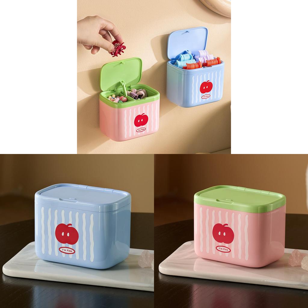 Autonomous Design Automatic Lifting Cotton Swab Organizer With Colorful Pattern For Vanity And Desk