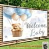2D Blau Gold Wolke Stern Hintergrund Willkommen Babyparty Fotografie Hintergrund
