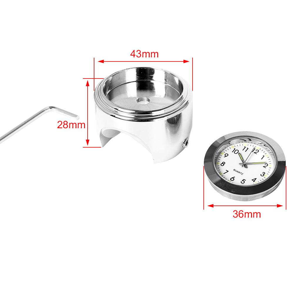 Waterproof Motorcycle Motorbike Clock/ Thermometer Thermo Fit For 7/8" or 1" Handle Bar Harley Honda Yamaha Suzuki Kawasaki