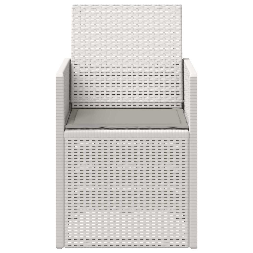Garden Dining Chairs 2 Pcs White and Light Gray PP