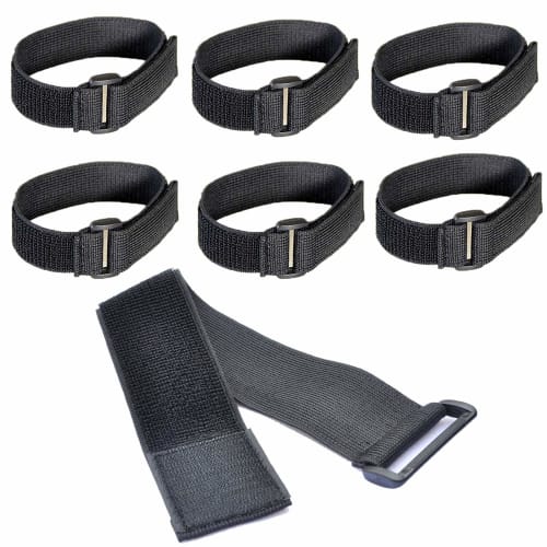 JOLIRSBOX Reusable Hem Tie Bands, 6-Pack, 3.8x30cm, for Cargo Tie-Downs, Cable Ties, and Fastening Straps