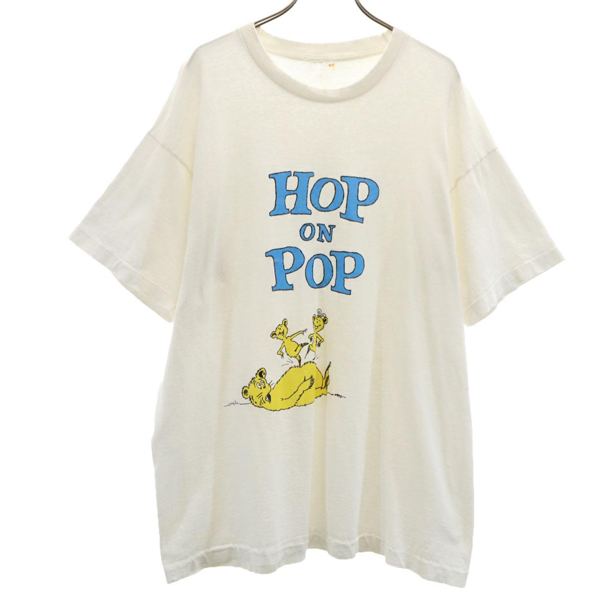 

80s 90s Old Dr. Seuss HOP ON POP Short sleeve T-shirt white Single stitch Men s Used