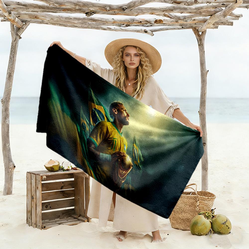 Ethereal Warrior Shadows Beach Towel Super Soft Microfiber Quickdry Fabric Comfortable Lightweight