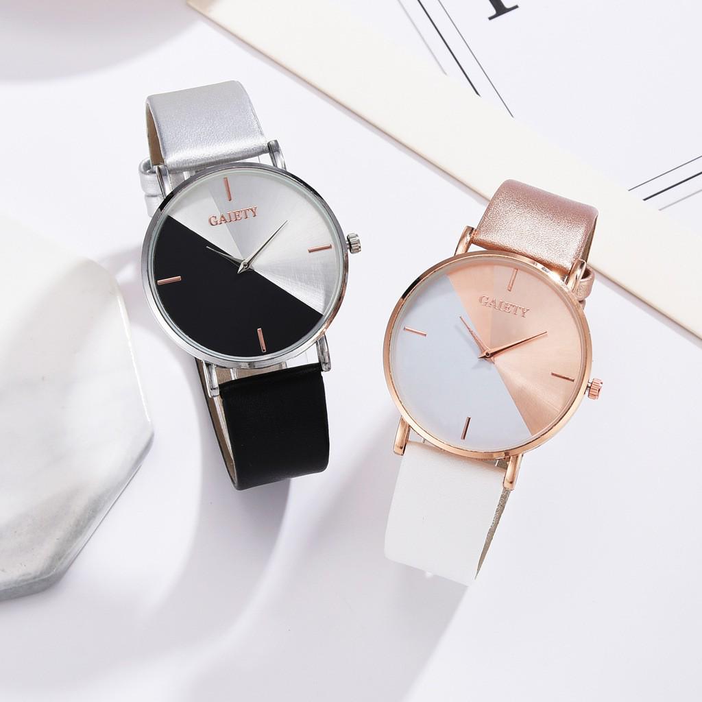 Women's Two-Tone Fashion Student Quartz Watch – Hong Kong Style, Color-Block Design