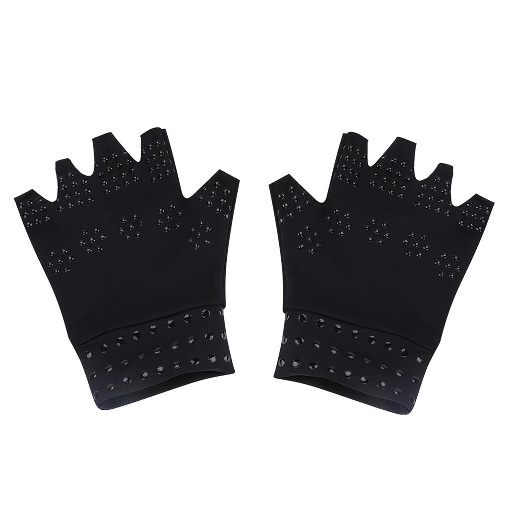 1 Pair Fingerless Gloves Unisex Nylon Compression Gloves Breathable for Daily Living Nude