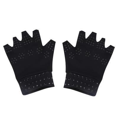 1 Pair Fingerless Gloves Unisex Nylon Compression Gloves Breathable for Daily Living Black