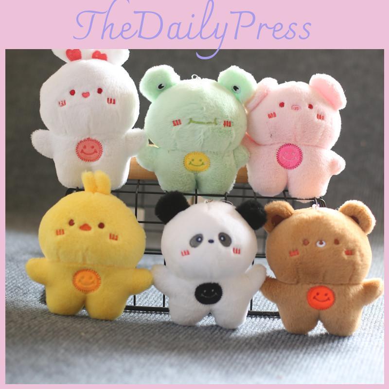 Adorable Bear Plush Keychain Ultra-soft Short Plush Animal Bag Accessory