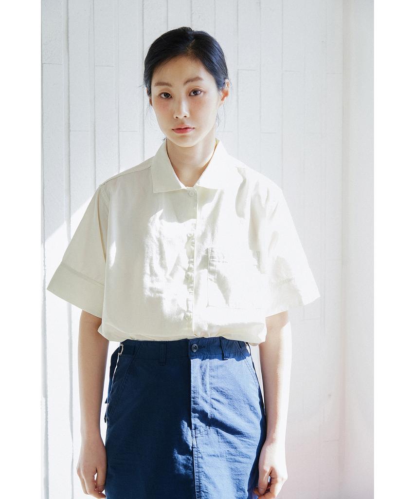 Cotton Bell Midi Side Belt Skirt - Navy