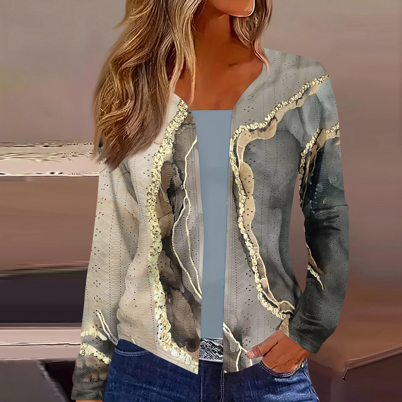 

Женский топ с длинным рукавом и принтом, повседневная мода на выходные, тонкий кардиган, блузка XXL хаки