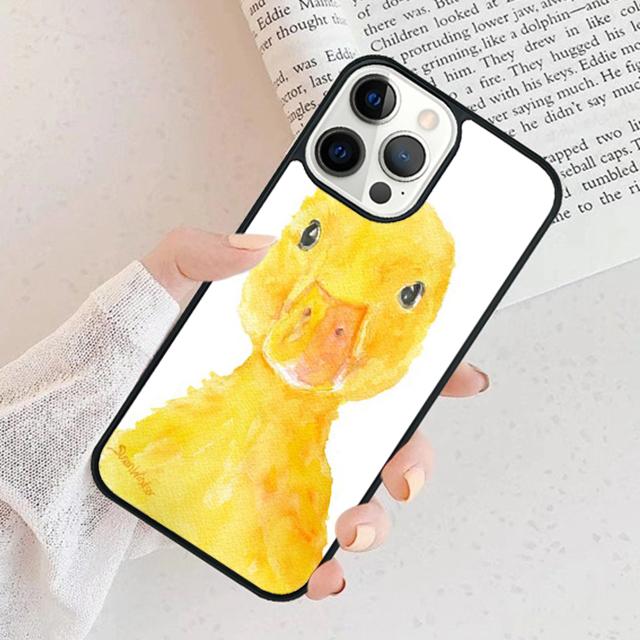 Cartoon Cute Animal Duck Phone Case For iPhone 17 Air 15 16 Cover 11 13 14 Pro Max 12 Plus Max Fundas