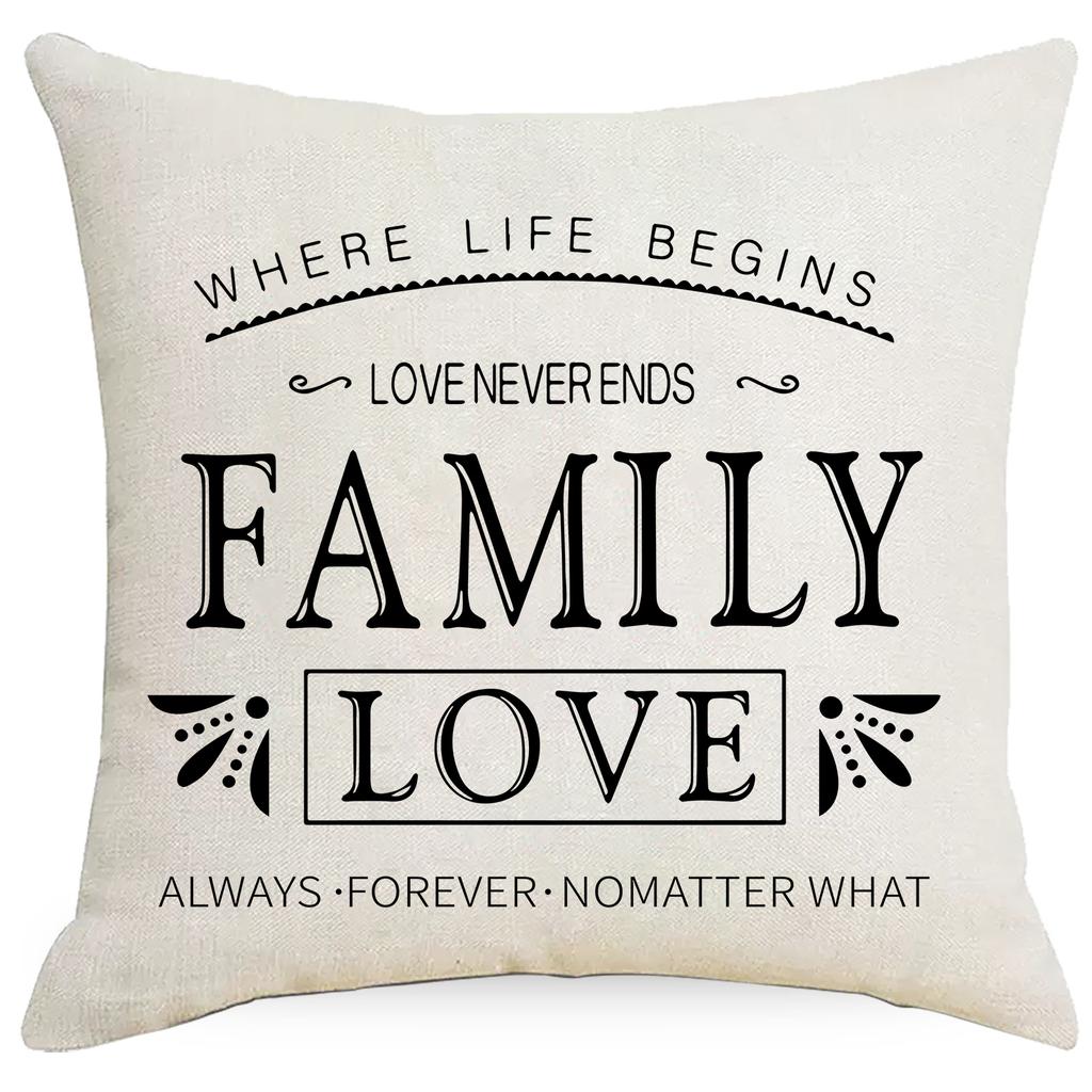 New Valentine's Day Linen Printed Pillow Cover Love Couple Truck Home Sofa Cushion Cushion Cover