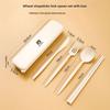 Stoviglie biodegradabili ecologiche, paglia di grano, bacchette, cucchiai e forchette, stoviglie per uso alimentare, universali per adulti e bambini