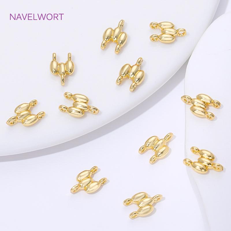 11mm*7mm 18K Gold Plated Brass 2-row Connectors For Bracelets Making,Connectors For Jewelry,DIY Necklaces Making Accessories