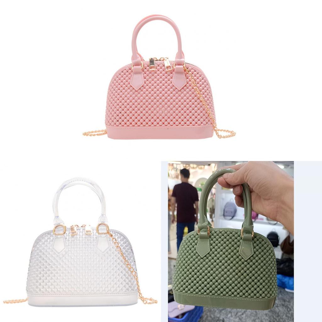 Pvc Shell Bag With Chain Strap For Daily Casual Women And Teen Girls