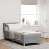 vidaXL Spring Bed with Mattress Light Grey 80x200 Cm Fabric, Headboard vidaXL Design Diamond Blocks Light Grey 80 Cm 3341321