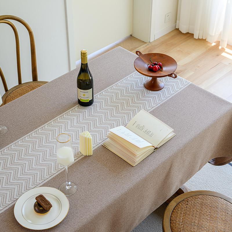 Cotton And Linen Fabric Tablecloth High-End Coffee Table Cloth Simple Modern Dining Table Cloth Rectangular Tablecloth