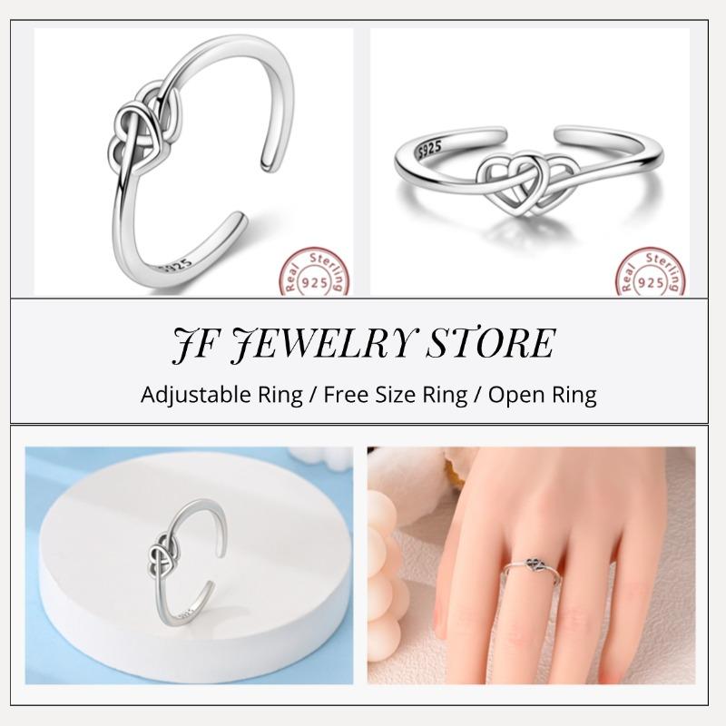 

Free Size Ring Designed For Women Copper Metal Authentic Original Blue Eyes Dragon Bee Shell Cherry Adjustable Rings Clover Chain Open Ring High