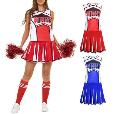 Conjunto de 2 piezas de animadora para actuaciones, conjunto de top y falda sin mangas para club de coro de secundaria, disfraz de animadora universitaria