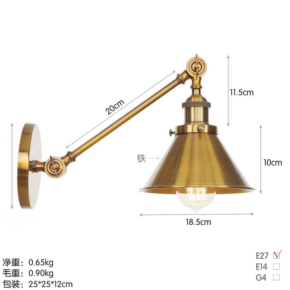 

Ретро декор комнаты винтажный современный креативный бар западный ресторан кофейня молочный чай ночной клуб золотой железный настенный светильник Without bulb
