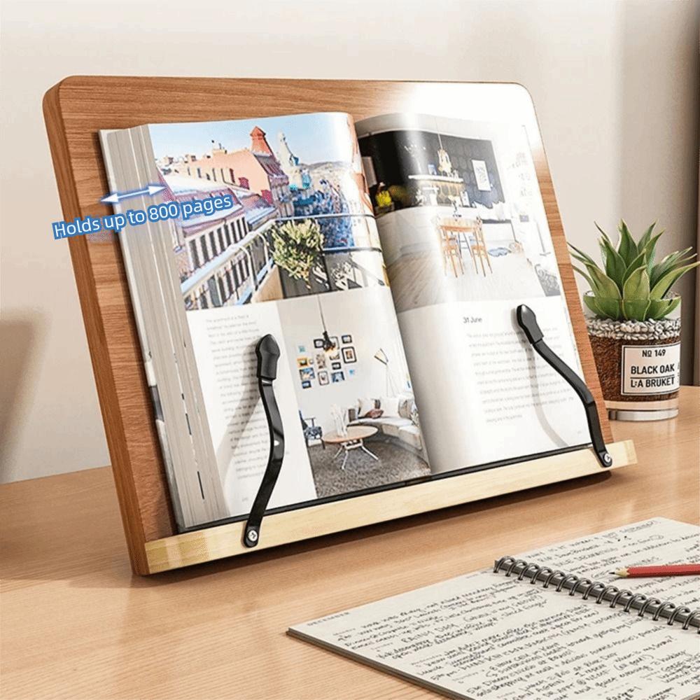 Foldable Book Holder Tray Adjustable Angle Cookbook Bracket Portable Wooden Reading Stand  Reading