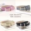 Glitter PU Leather Belt Bling Bling Slide Buckle Belt Vintage Trendy Waistband  Women