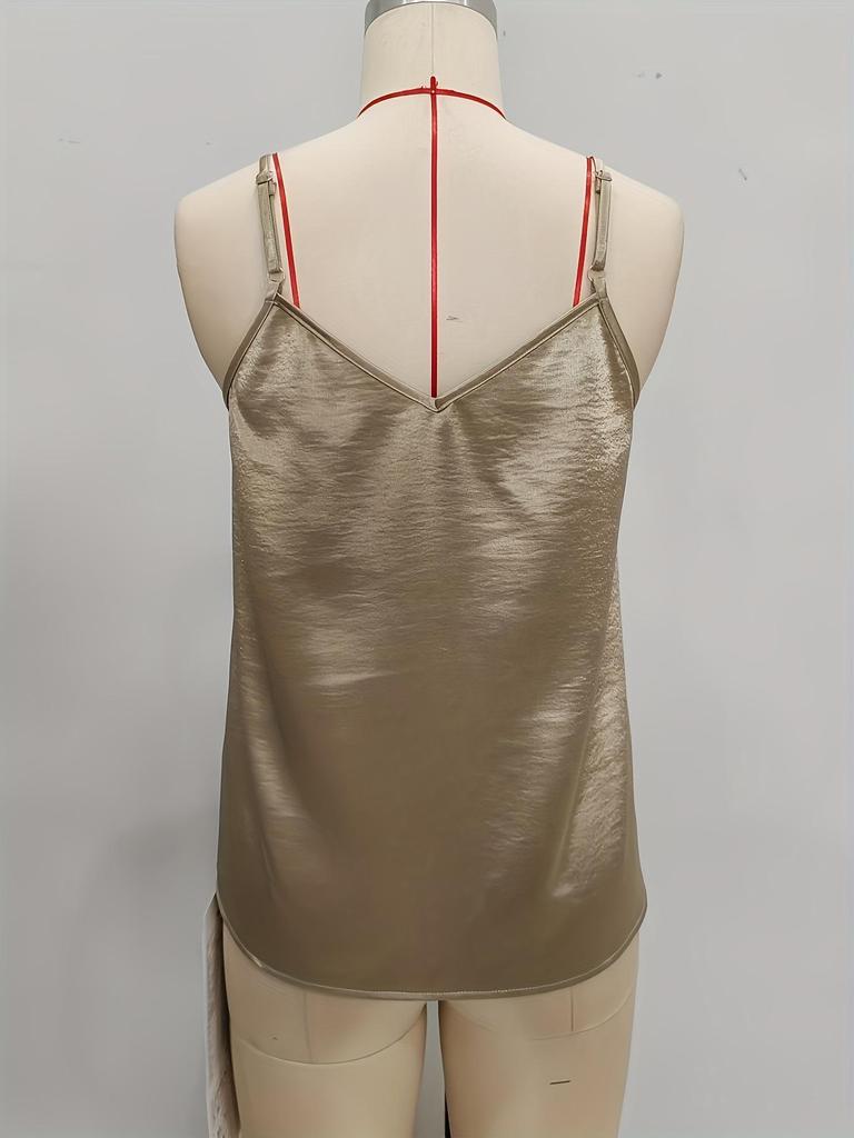 Adjustable Satin Sleeveless V-Neck Women's Camisole
