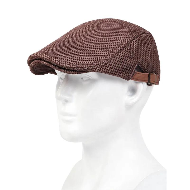 Herren Mesh Schiebermützen Britische Malermützen Frühling und Sommer Belüftete Baretts Verstellbare Schirmmütze Hip Hop Baretts