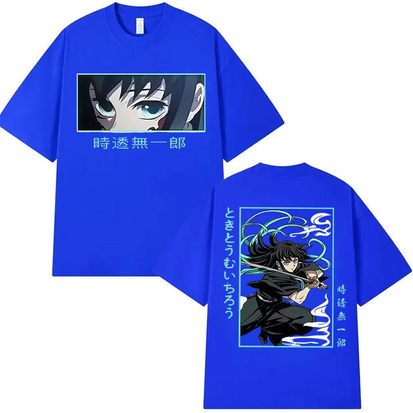 Japanese Anime Muichiro Tokito Graphic T Shirt Mens Women Fashion Oversized T-Shirts Cozy Manga Style Short Sleeve T Shirts Tops