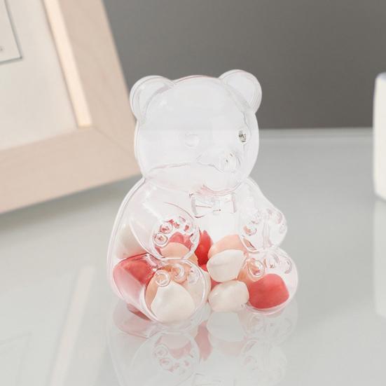 2 Stück Süße Bärenförmige Süßigkeitenschachteln Klare Füllbare Leckerli-Behälter Wiederverwendbare Feiertagssüßigkeiten-Geschenkbox für Junggesellinnenabschied Hochzeit Weihnachtsfeier Gastgeschenke