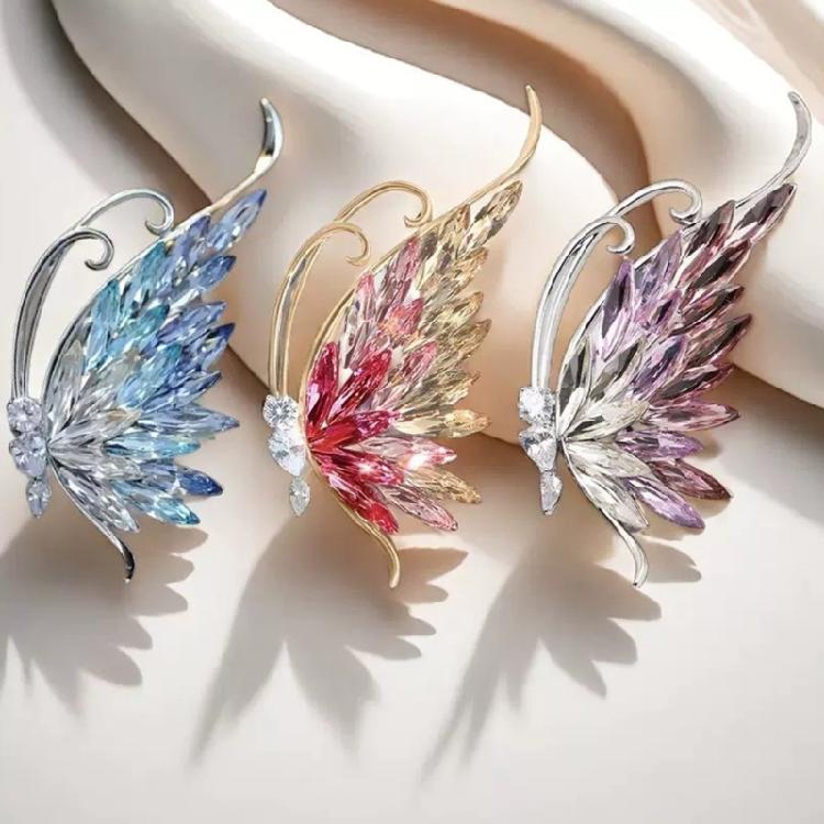 Stylish Crystal Tone Butterfly Brooch Versatile Accessory For Dresses Jackets And Bags Sturdy Yet Comfortable Fit