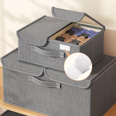 Caixa de armazenamento de roupas com tampa à prova de poeira, design dobrável, grande capacidade, brinquedos, cobertores